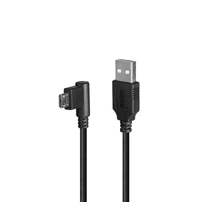 LINDY USB 2.0 Type A/Micro-B 90 0.5m Mini-B plug right angled