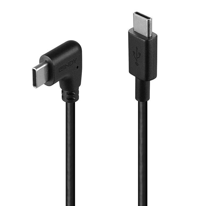 LINDY 1m USB 2.0 Type C Cable 90 Right Angle