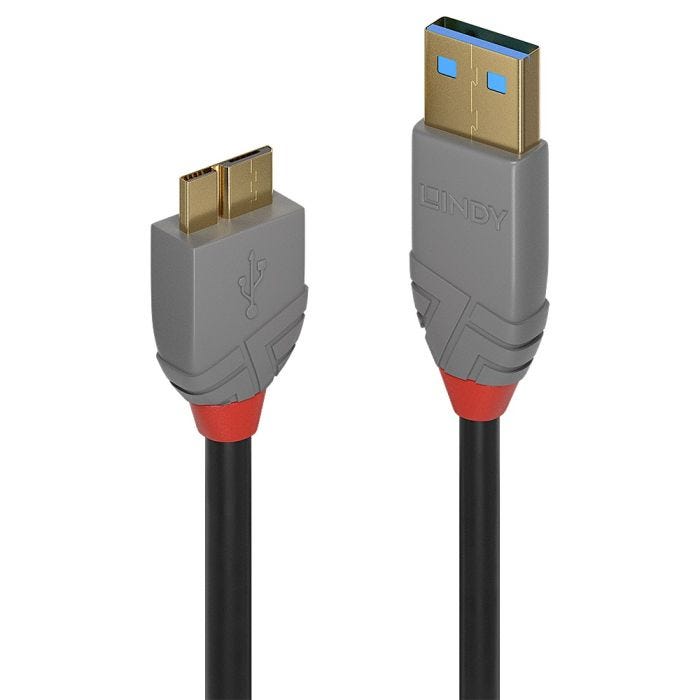 LINDY Câble USB 3.0 Type A vers Micro-B Anthra Line 0.5m
