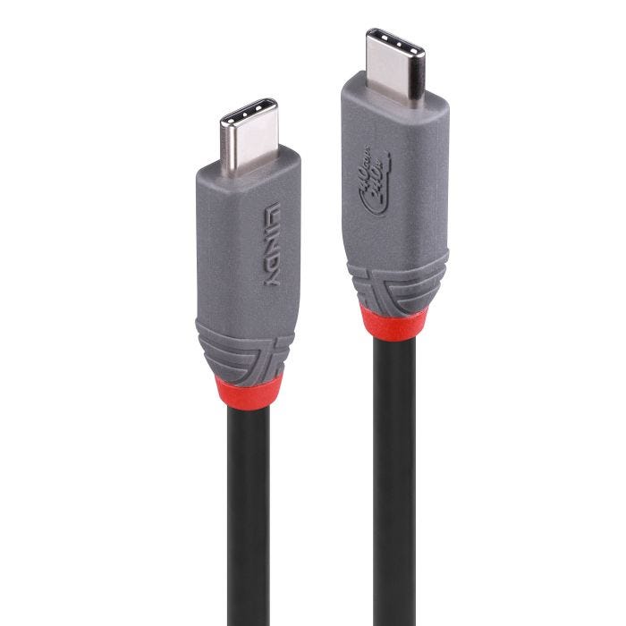 LINDY 1.5m USB 4 240W Type C Cable Anthra Line