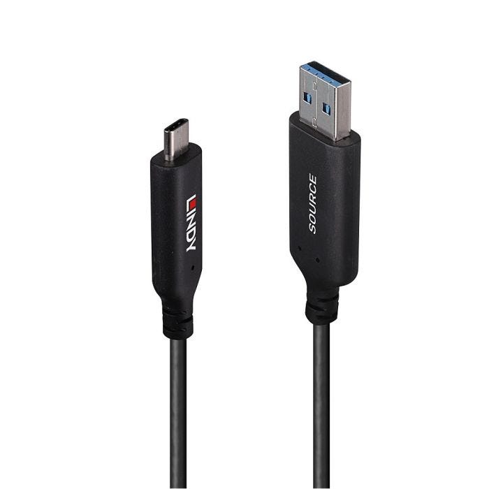 LINDY 10m USB 3.2 Gen 1 Type A to C Hybrid Cable