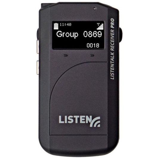 Listen ListenTALK LKR-11-E3 Récepteur unidirectionnel ListenTalk, LCD, appairage NFC, avec batteries Li-ion, cordon tour de cou et écouteur / oreillette inclus