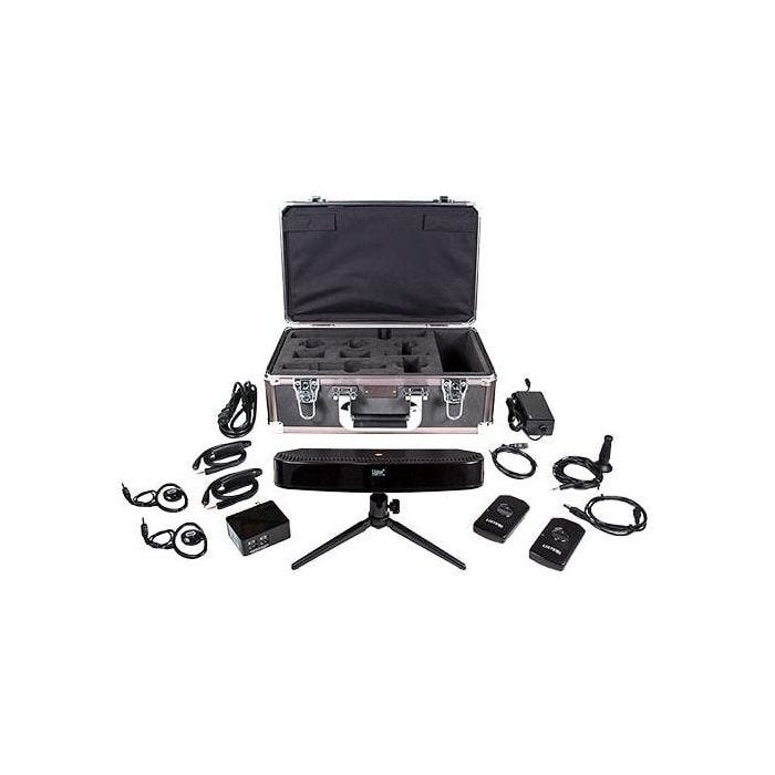 Listen IR LS-88-03 Pack composé de 1 émetteur / radiateur LT-84, 2 récepteurs LR-4200-IR, 2 boucles d'induction, 2 écouteurs, 1 microphone, 1 trépied de table, 1 valise et 1 chargeur USB