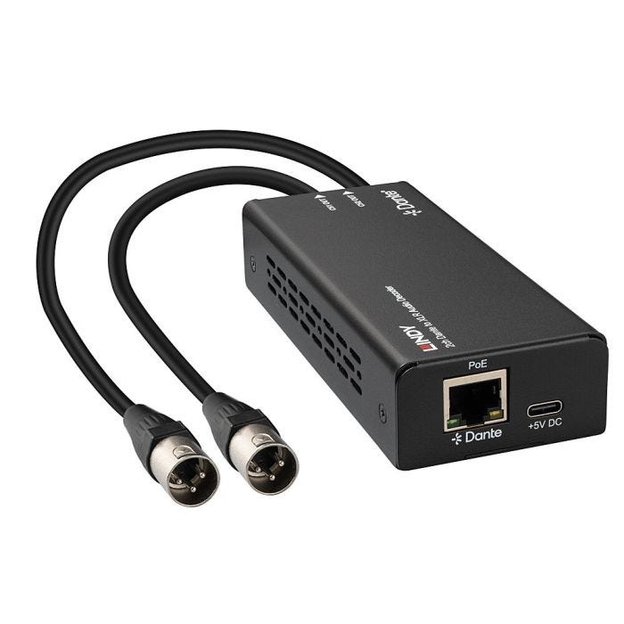 LINDY Décodeur audio 2 canaux Dante vers XLR