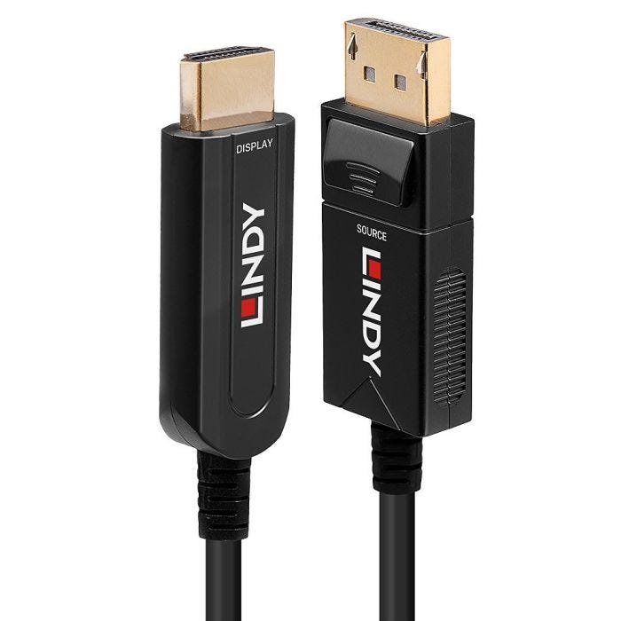 LINDY DP 1.2 to HDMI 18G AOC Hybrid Cable 30m
