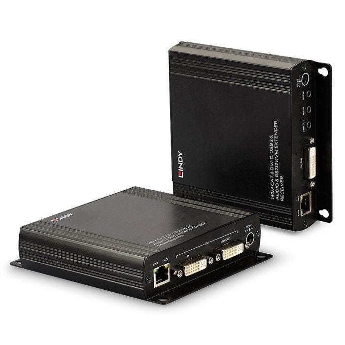 LINDY 140m Cat.6 DVI-D USB Audio & RS232 KVM Extender
