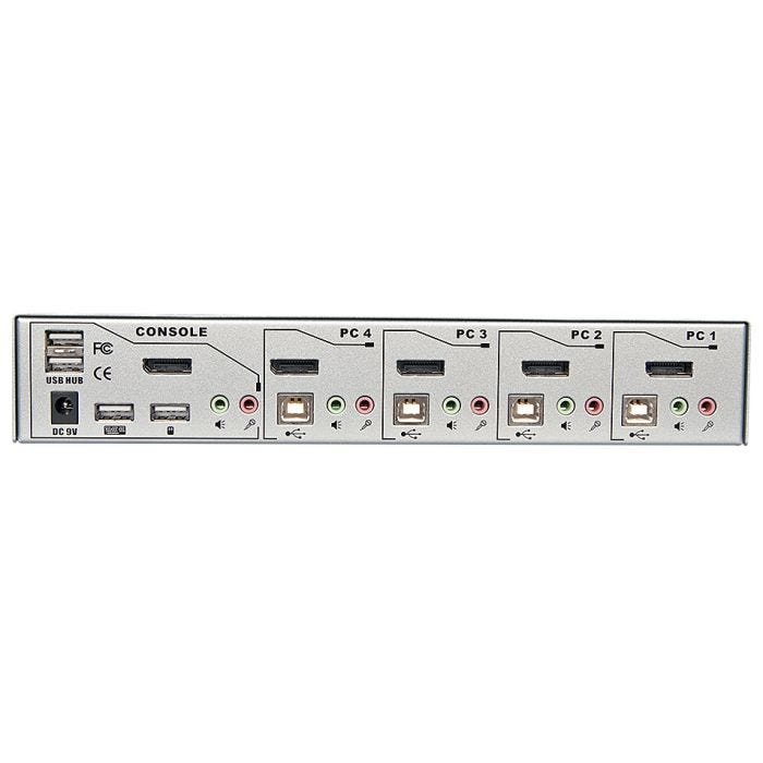 LINDY 4 Port DisplayPort 1.2 KVM Switch Pro Audio USB 2.0