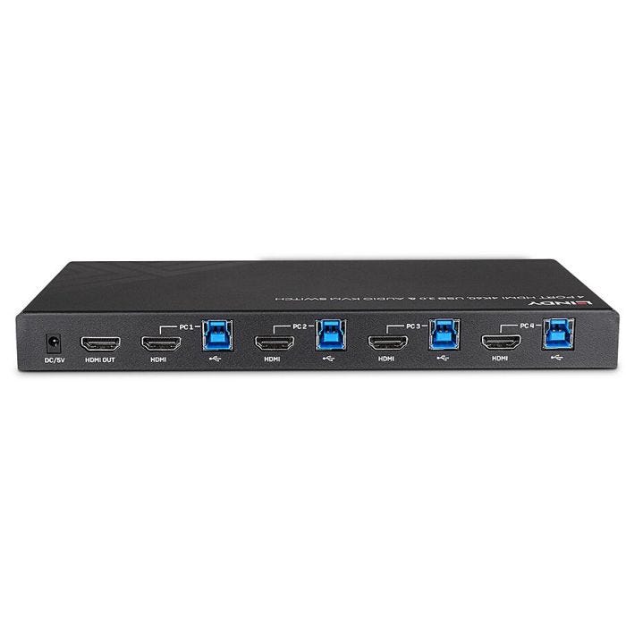 LINDY KVM Switch HDMI 4K60 USB 3.0 & Audio 4 Port
