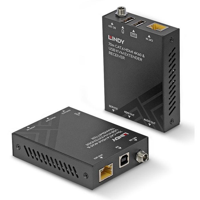 LINDY 70m Cat.6 HDMI 4K60 & USB KVM Extender