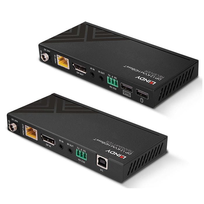 LINDY 150m Cat.6 DisplayPort 1.2 USB IR&RS-232 HDBaseT KVM Extender