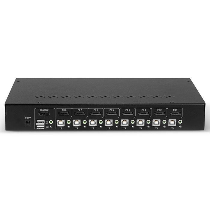 LINDY 8 Port DisplayPort 1.2 USB 2.0 KVM Switch Switches between up to 8 PCs from one display keyboard and mouse