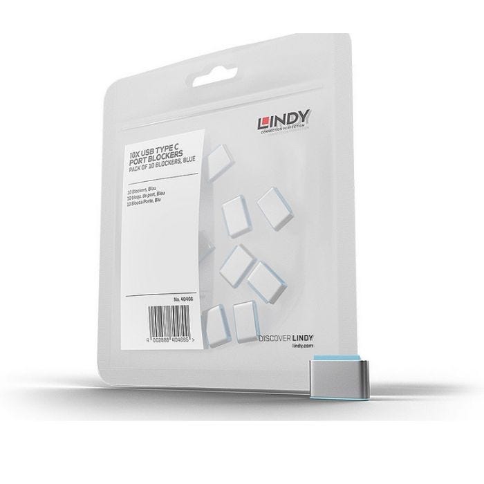 LINDY USB Type C Port Blockers Pack of 10 blue