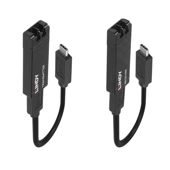 LINDY 100m Fibre Optic USB 3.2 Type C Extender