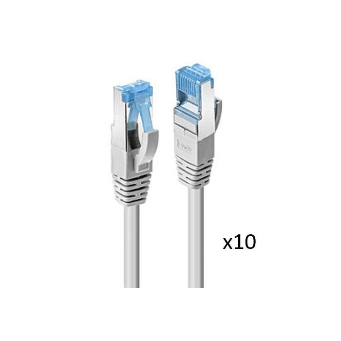 LINDY 2m Cat.6A U/UTP LSZH Cable Grey 10pcs