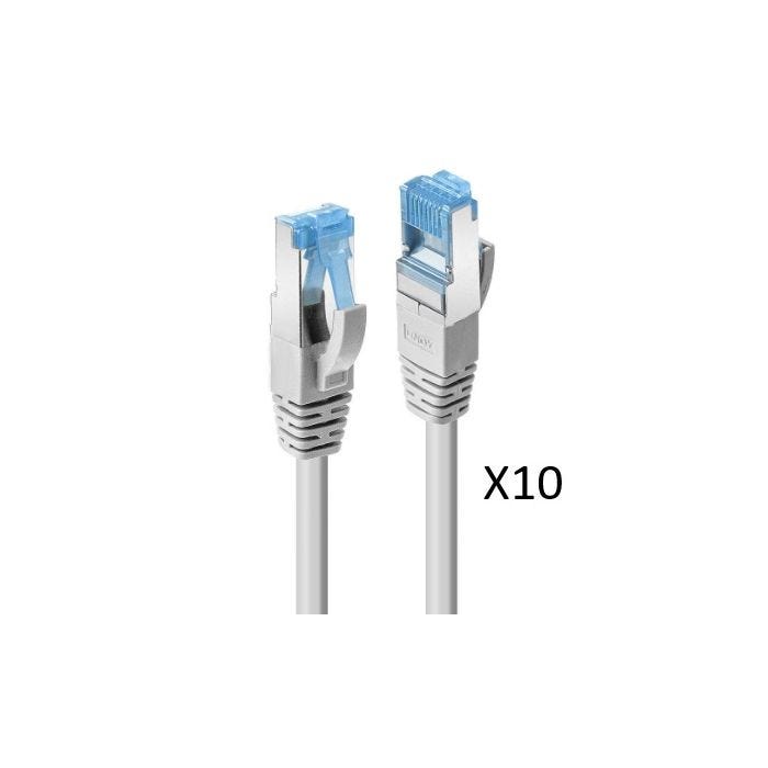 LINDY 3m Cat.6A U/UTP LSZH Cable Grey 10pcs