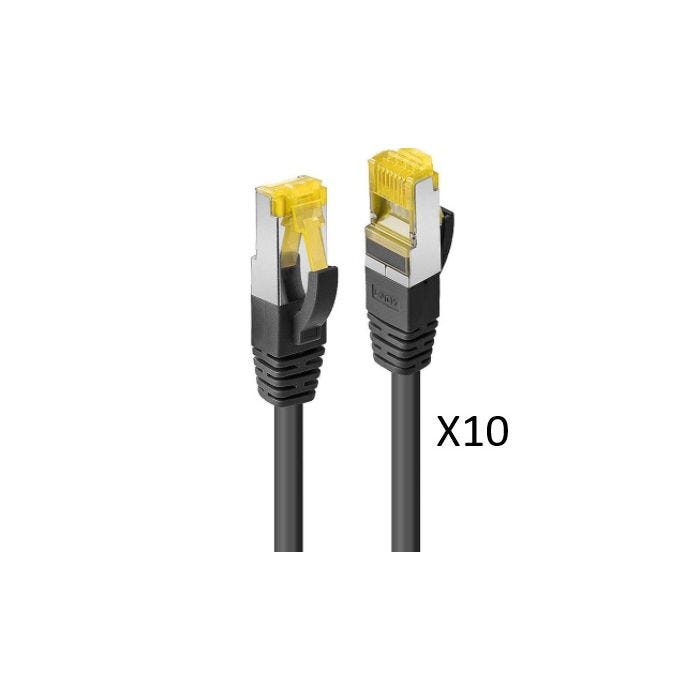 LINDY 3m Cat.6A U/UTP LSZH Cable Black 10pcs
