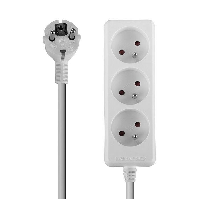 LINDY 3 way Mains Gang Socket FR France