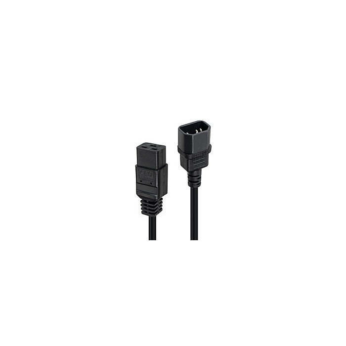 LINDY 1m C14 to C19mains Extension Cable Black