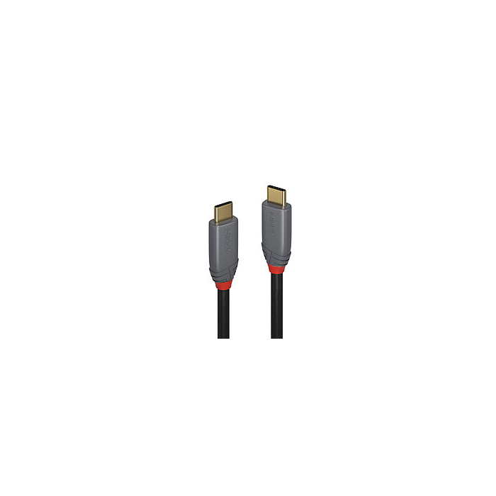 Lindy 36909 USB 3.2 Type C to C Cable, 10Gbit/s, 100W PD, Anthra Line, 7m
