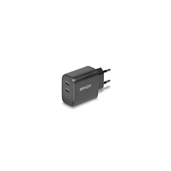 LINDY 65W USB 2 x Type C GaN Charger