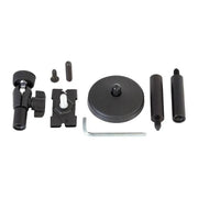Listen Wall base with beiling T-Bar base, black vinylÂ base cover, 2 shafts, adjustable head with locking ring, alan head tamper resistant set screw, alan wrench and 1/4 x 20 all-thread
