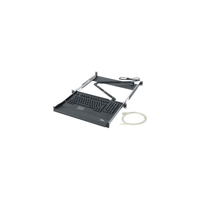 Middle Atlantic 1 RU Keyboard Sliding Shelf with Computer Keyboard - Black