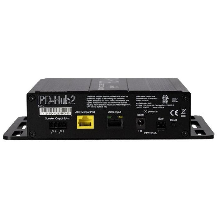 SoundTube Entertainment IPD-Hub 2 Amplificateur Dante POE+ 2ch
