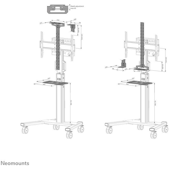 NEOMOUNTS AV1-825BL Support vidéobar et kit multimédia - universel