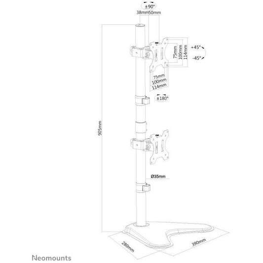 NEOMOUNTS FPMA-D550DDVBLACK Support décran à poser 10-32p - installation verticale