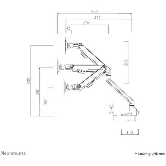 Neomounts FPMA-D750DWHITE2 Support d'écran à fixer (10-32 pouces, ressort à gaz)