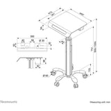 NEOMOUNTS MED-M050 Station de travail mobile médicale 10-18p - ressort à gaz