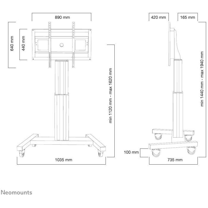 NEOMOUNTS PLASMA-M2500SILVER Chariot pour écran 42-100p - motorisé