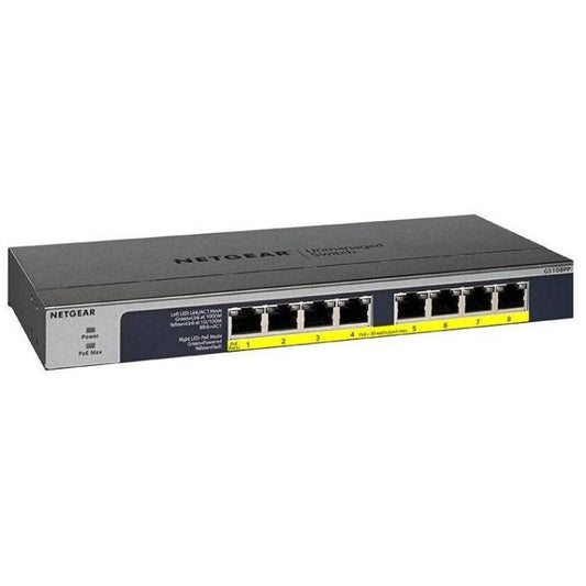 NETGEAR GS108PP Switch Gigabit Ethernet non géré (Power over Ethernet)