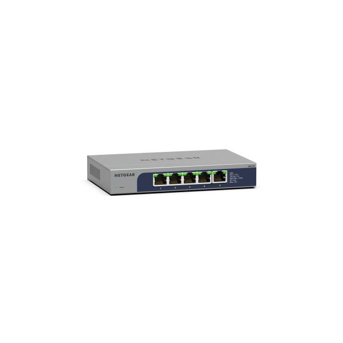 NETGEAR MS105 5-port multi-gig 2.5G Unmanaged Switch Metal Housing Fanless for Desktop and Wall Mounting