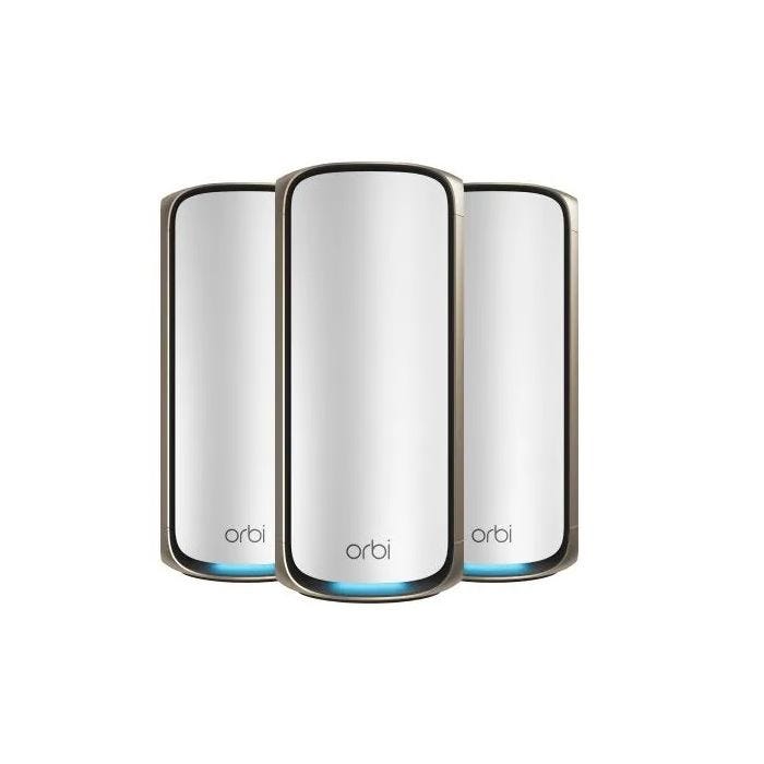 NETGEAR Orbi 970 series Quad-Band WiFi 7 Mesh System White 27Gbps 3 pieces 1year