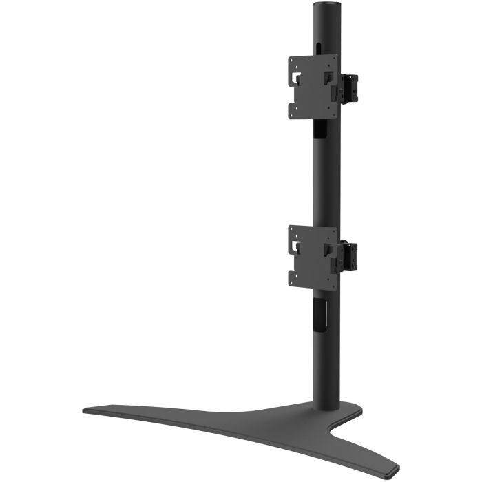 Peerless 1x2 Freestanding Desktop Stand for 24in to 49in UltraWide Curved Monitors Black