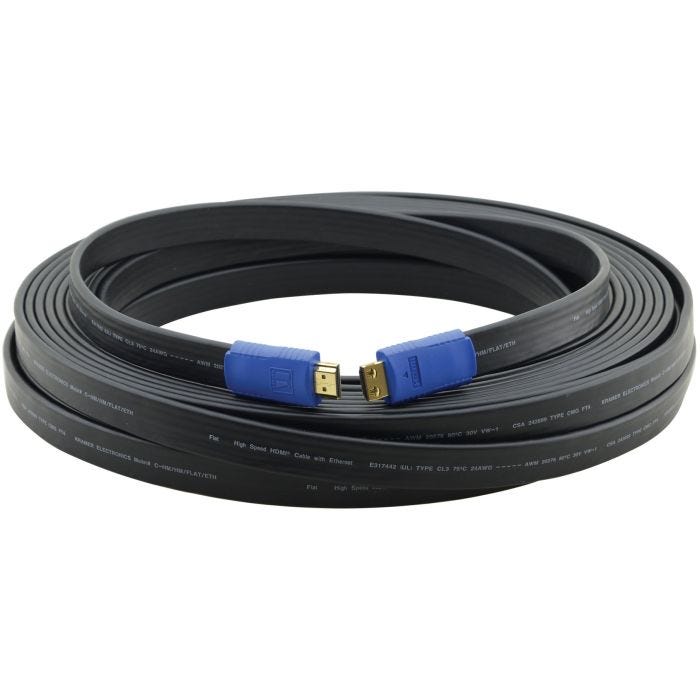 Kramer Electronics C-HM/HM/FLAT/ETH-25 câble HDMI 7,6 m HDMI Type A (Standard) Noir