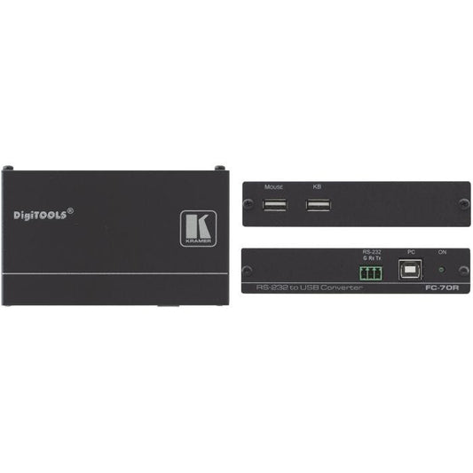 Kramer Electronics FC-70R convertisseur série, répéteur et isolateur USB 2.0 RS-232 Noir