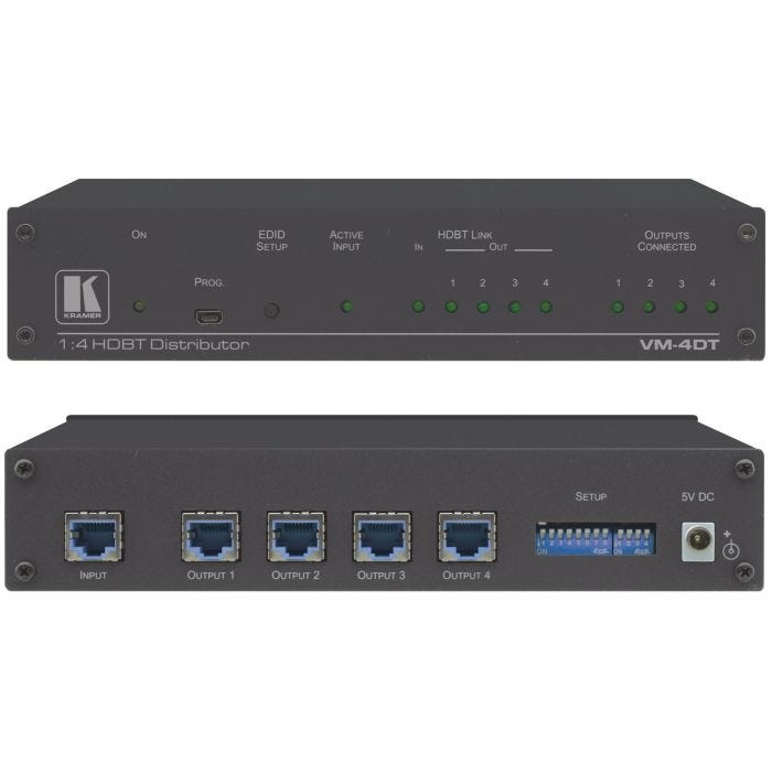 Kramer Electronics VM-4DT amplificateur de ligne vidéo Noir