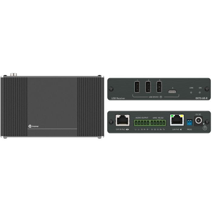 Kramer Electronics EXT3-UE-R Récepteur réseau Noir 100 Mbit/s