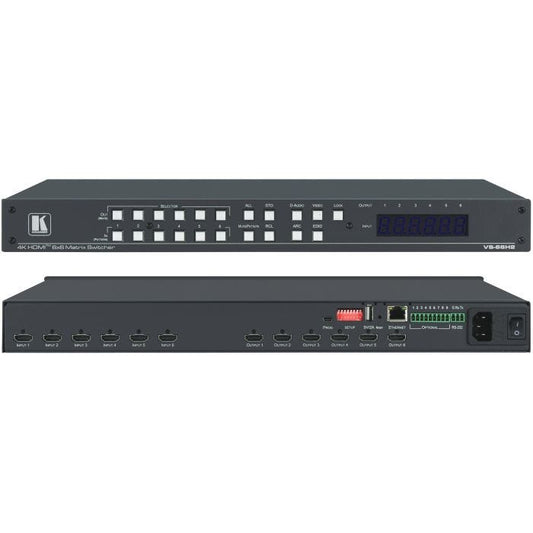 Kramer Electronics VS-66H2 Commutateur de matrice AV Écran integré