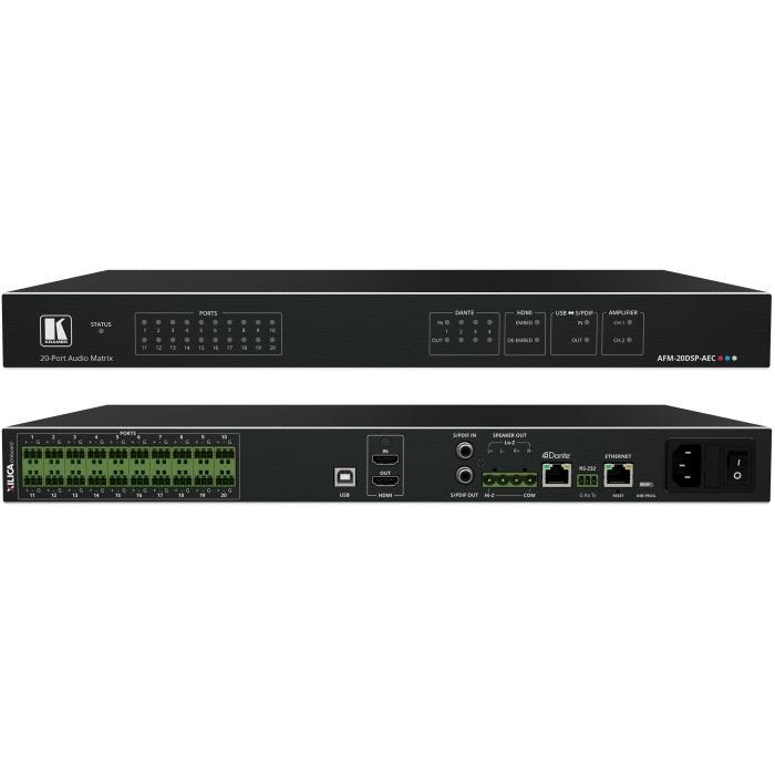 Kramer Electronics AFM-20DSP-AEC Processeur audio 20 ports, AEC (mode 12x8), Dante 4x4
