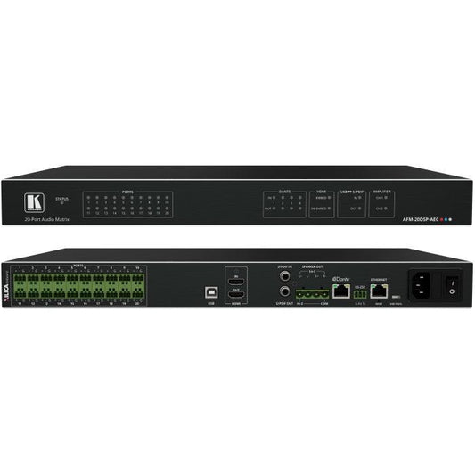 Kramer Electronics AFM-20DSP-AEC Processeur audio 20 ports, AEC (mode 12x8), Dante 4x4