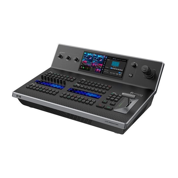 Pixel Hue 4K switcher, 4K I/O, 4 upstream + 2 downstream keyers, SuperSource, multiview and streaming support