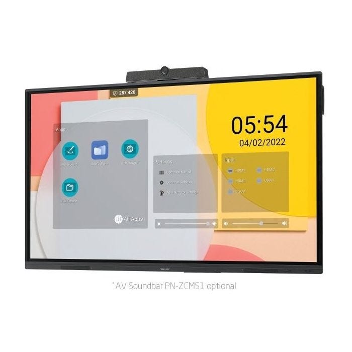 Sharp PN-L752B tableau blanc interactif et accessoire 190,5 cm (75") 3840 x 2160 pixels Écran tactile Noir