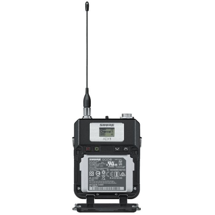 Shure ADX1=-K55 Émetteur de poche numérique, connecteur TA4, série Axient Digital K55 (606-694 MHz), avec ShowLink®