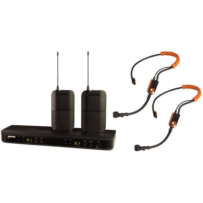 Shure BLX188E / SM31-M17 Système comprenant 1 récepteur double BLX88, 2 émetteurs BLX1 avec 2 micros serre-tête SM31FH (662-686 MHz)