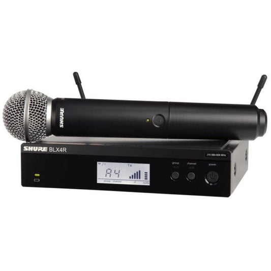 Shure BLX24RE/SM58-K3E Système comprenant 1 récepteur rackable BLX4R et 1 émetteur à main BLX2/SM58 (606-630 MHz)
