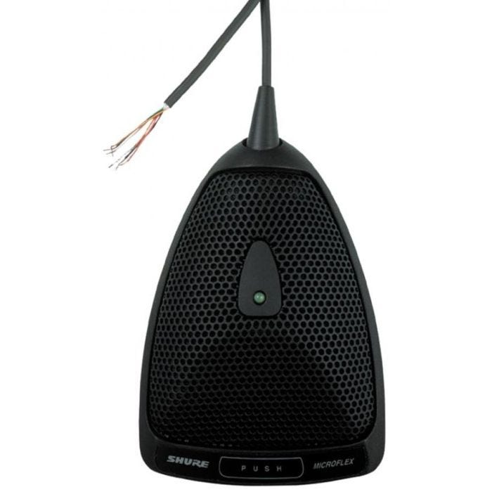 Shure MX392 / O Micro à effet de surface, sortie droite, capsule omnidirectionnelle, avec switch et LED verte, noir