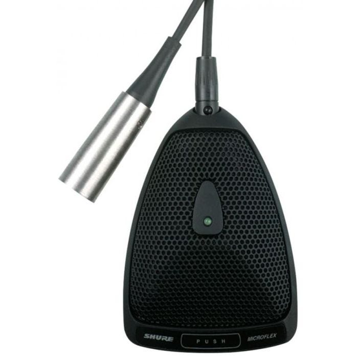 Shure MX393 / S Micro à effet de surface, avec préampli XLR 3 broches, capsule super-cardioïde, avec switch et LED verte, noir